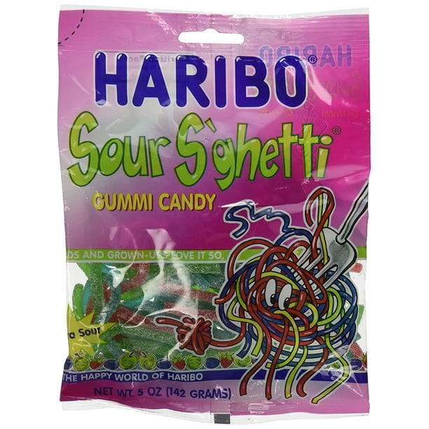 Haribo Sour Spaghetti Gummy Candy, 5 oz