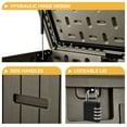 thumbnail image 5 of Dextrus 230 Gallon Resin Deck Box, Large Outdoor Storage box with Flexible Divider, Light Brown, 5 of 6
