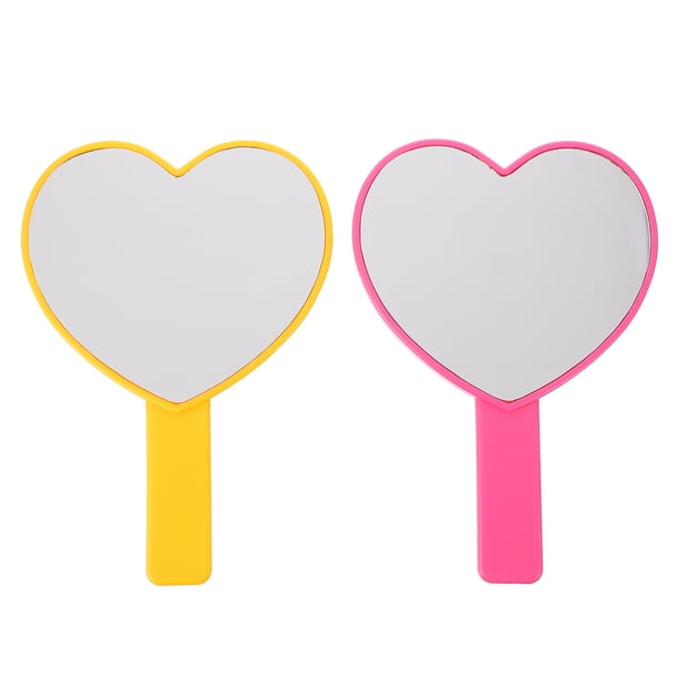2 PCS Mirado de mano con forma de mano espejo encantador portátil compacto espejo