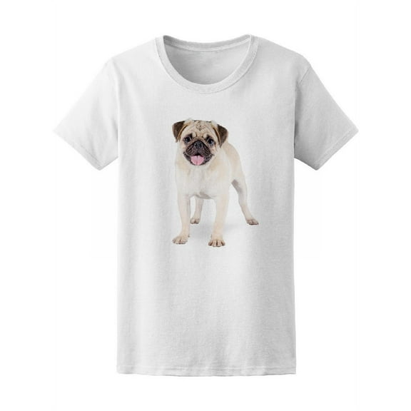 Adorable Cute Puppy Pug Standing Tee Women's -Image by Shutterstock