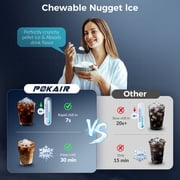POKAIR Smart Nugget Ice Maker Countertop, Wi-Fi App Controlled Portable Ice Maker 44lbs/Day, Soft Chewable Pebble Ice in 9 Minutes, Self-Cleaning, Stainless Steel Ice Machine for Home & RVs