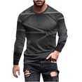 thumbnail image 1 of Birdeem T-Shirts à Manches Longues pour Hommes, Col Rond Décontracté, Chandail à Manches Longues, T-Shirt Imprimé Rayé, Blouse, Hauts T-Shirts à Manches Longues pour Hommes, 1 of 5