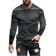 thumbnail image 2 of Blusas y camisas de manga larga con cuello redondo para hombre, blusa informal de manga larga con cuello redondo y estampado de rayas, blusa de poliéster para hombre, 2 of 5