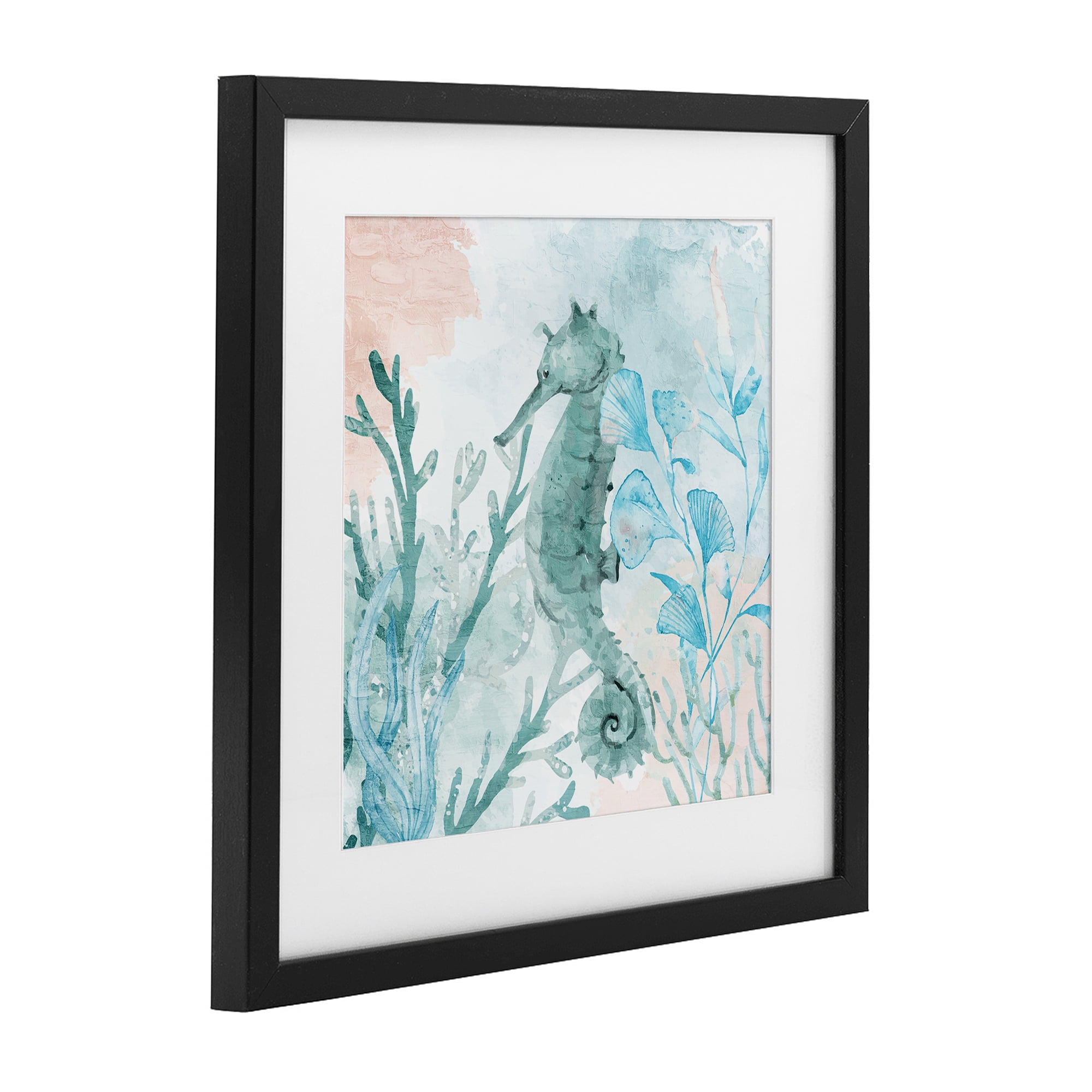 Stupell Industries Seahorse Sea Swim Black Framed Print Under Glass, design by Kim Allen