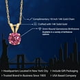 thumbnail image 2 of Gem Stone King 0.52 Ct Round Pink Tourmaline 14K Yellow Gold Pendant with Chain, 2 of 6