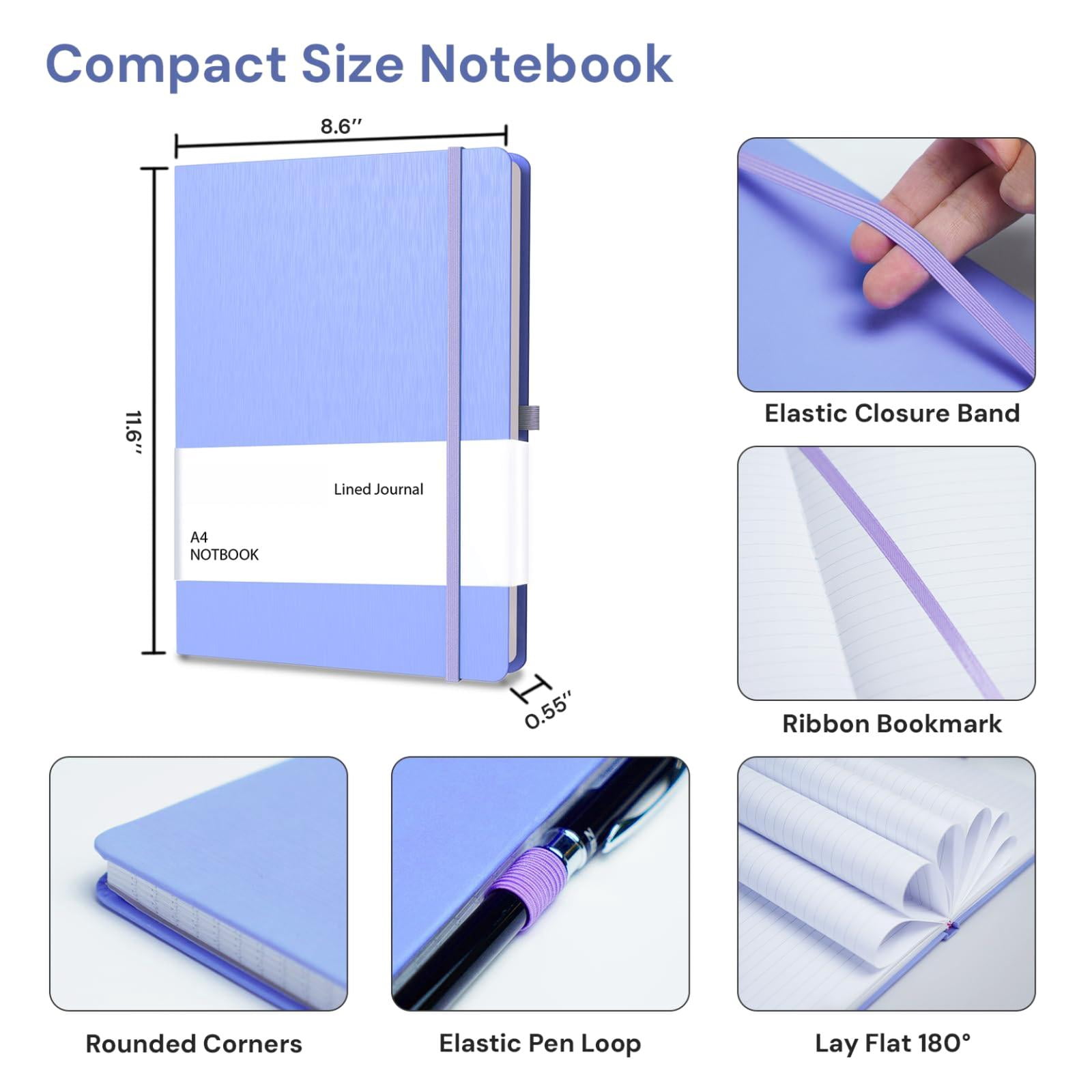 A4 Lined Journal Notebook  8mm Ruled Notepad Journaling For Writing Work School Travel And Note Taking Hardcover 160 Pages (80 Sheets) 8.27 X 11.6 Inches Multicolored