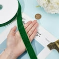 thumbnail image 3 of 20 Yards(18.28m) Single Face Velvet Ribbon 1 Inch(2.5cm) Wide Green Vintage Velvet Trim Satin Ribbon Rolls Fabric Single Face Spool for Holiday Wedding Gift Wrapping Sewing, 3 of 7