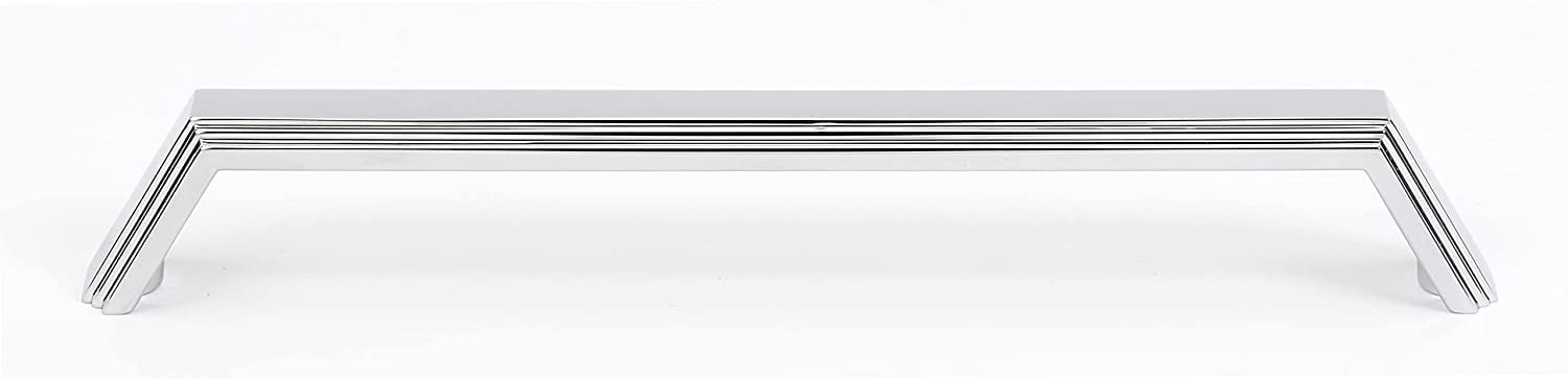 Alno A427-8-PB/NL Nicole 8" Center To Center Solid Brass Modern Angled Ridged Cabinet