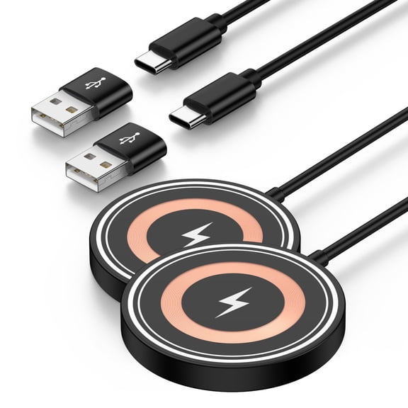 Magnetic Wireless Charger - 4FT, 15W Max, 2 Pack with USB - C/A, Compatible with Google Pixel 10/10 Pro XL/10 Pro Fold, 10a/9a/9/9Pro XL/8/8a/7/7a/6/5/4 & iPhone 17/16/15/14/13/12