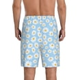 thumbnail image 2 of Balery Floral Daisy Men's Cotton Knit Pajama Shorts Waistband & Pockets,Short Pajama Pants-Medium, 2 of 8