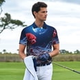 thumbnail image 3 of Rateoe Artistic Moon Rose Pattern Men's Short Sleeve Polo Shirts, Golf Polo Shirts Short Sleeve Performance Moisture Wicking Dry-Large, 3 of 6
