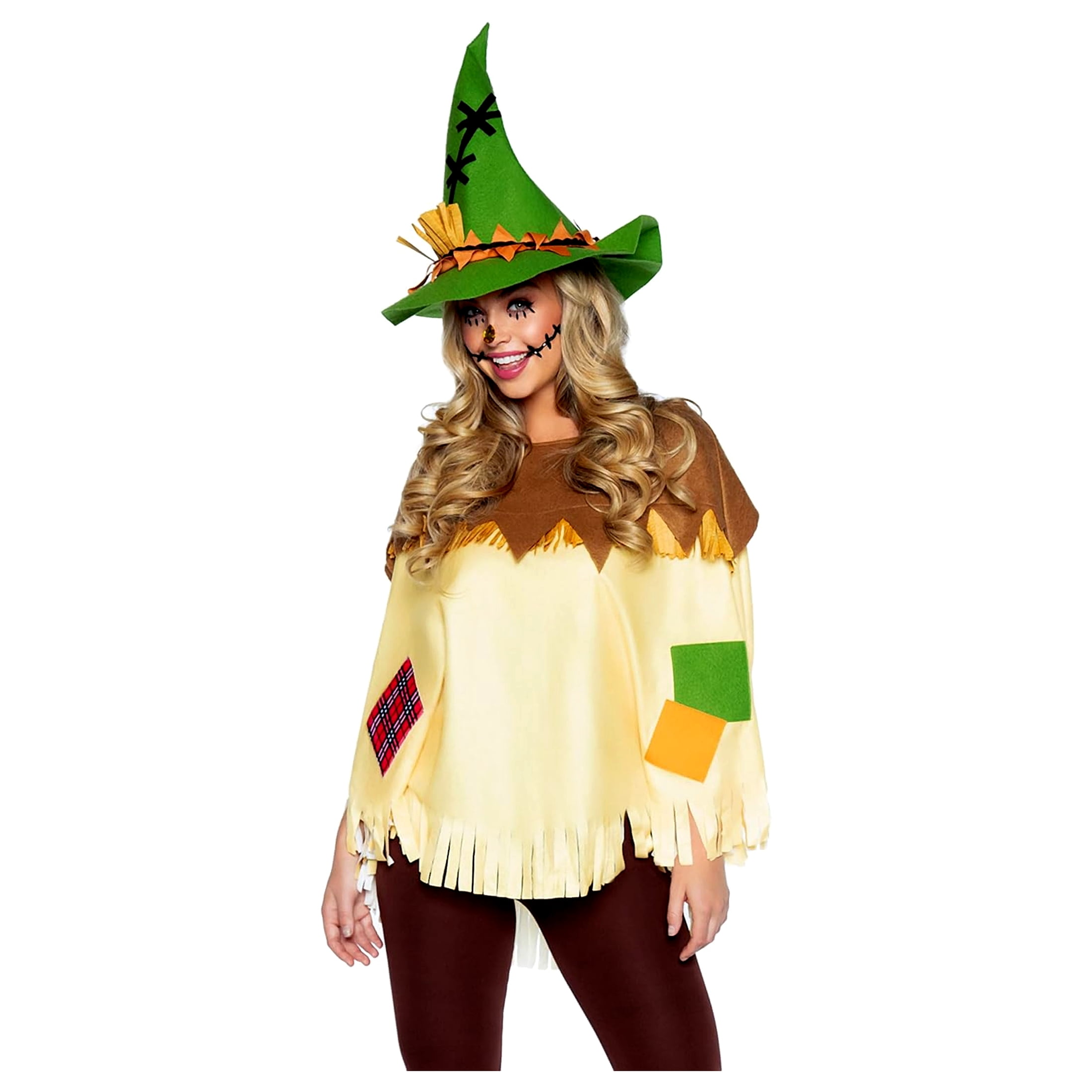 Leg Avenue Womens Halloween Costume Scarecrow Poncho Set