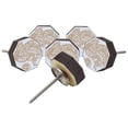 thumbnail image 3 of IBA Indianbeautifulart Red Engraved Knobs Wooden Cupboard Door Knobs Pull Handle Pack of 10, 3 of 3