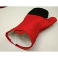 thumbnail image 2 of Kashi Home 2 Piece Pot Holder & Oven Mitt Kitchen Accessories Set, Solid Color, Heat Resistant Insulation Glove Pad for Cooking, Red, 2 of 2
