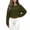 Army Green, variant on Womens Cropped Sweatshirts Casual Henley Neck Snap Button Long Sleeve Ribbed Loose Fit Fall Crop Tops