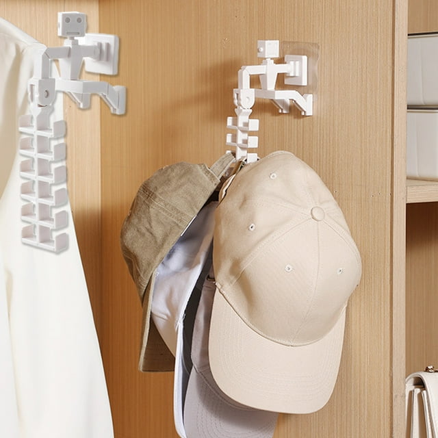 Wzzjkit Robot Shape Hook Hat Hair Accessories Can Be Hung on The Top Storage Rack Multi Hook Multi Function Wall Mounted Storage Hook