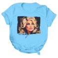 thumbnail image 2 of Womens Dolly Country Music Legend Shirts Vintage Graphic Shirt Casual Crewneck Tee Short Sleeve Retro Loose Fit T Shirts Top, 2 of 5