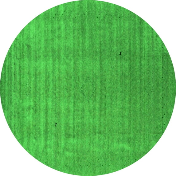 Ahgly Company Indoor Round Abstract Green Contemporary Area Rugs, 3' Round