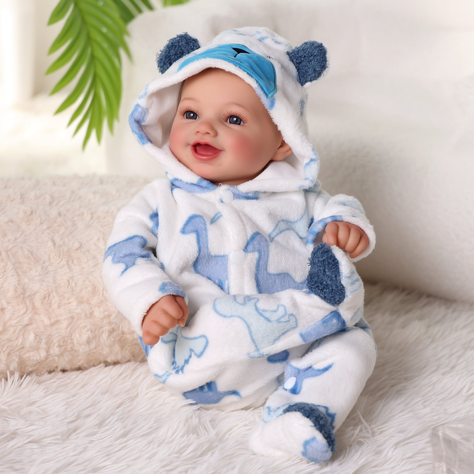 RSG Reborn Baby Dolls Boy, 17 Inch Adorable Smile Real Life Poseable Lifelike Doll for Boy Soft Vinyl and Cloth Body Baby Dolls with Clothes and Toy Gift for Kids Age 3+