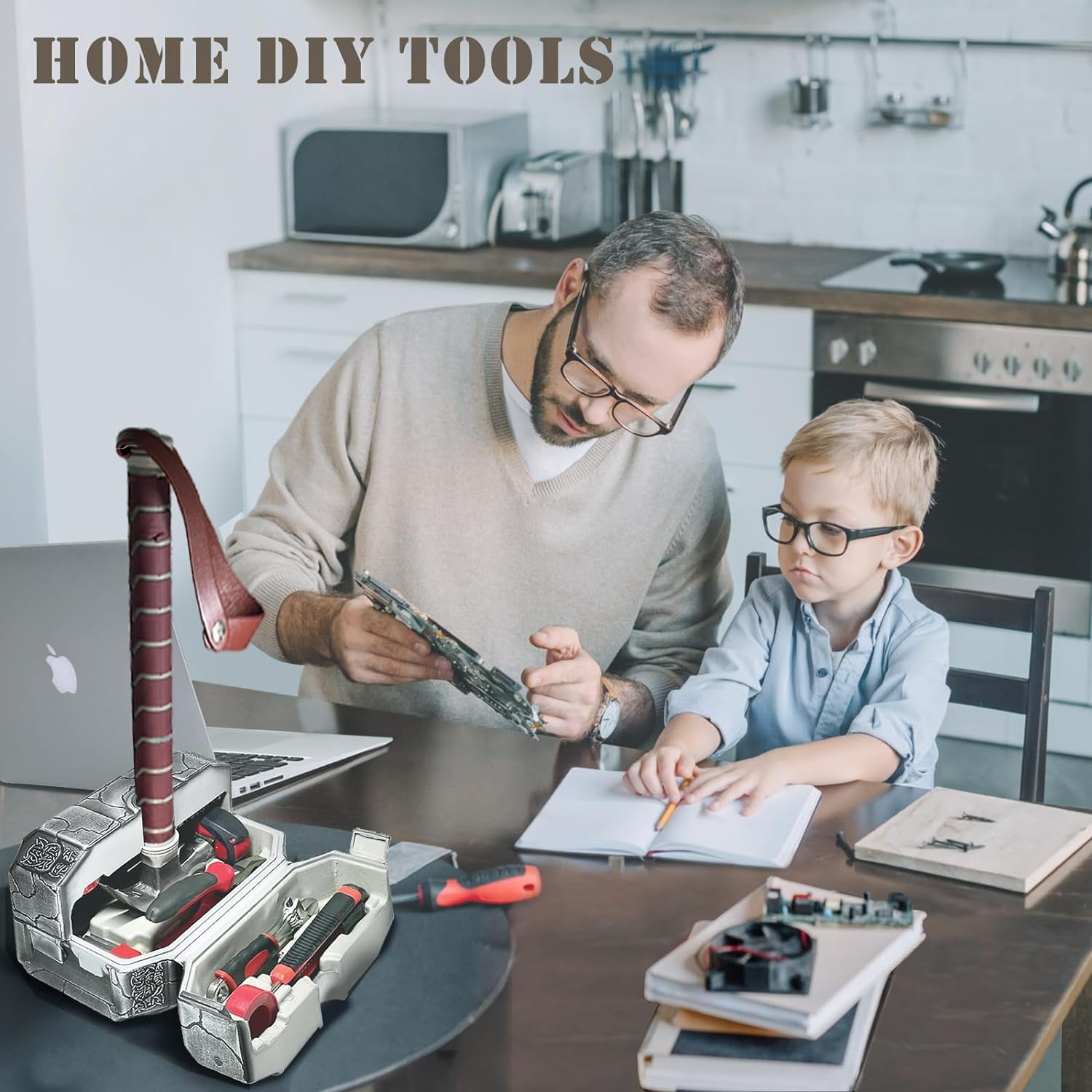 28 Piece Hammer Tool Box, Multifunctional Thor Hammer Tool kit, Home Tool Set, Hand Tools, Novelty Unique Holiday Gift for Men,Thor's Fans