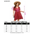 thumbnail image 3 of Women's Plus Size Summer Dresses Floral for Women V Neck High Waist Dress A Line Midi Short Sleeve Dress, 3 of 9