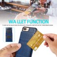 thumbnail image 6 of Mantto For iPhone 7 Case, iPhone 8 Case, iPhone SE 2020/SE 2022 Case, Durable Shockproof Wallet Card Slots Case with Card Holder Pocket Back,PU Leather Kickstand Back Flip Cover - Dark Blue, 6 of 7