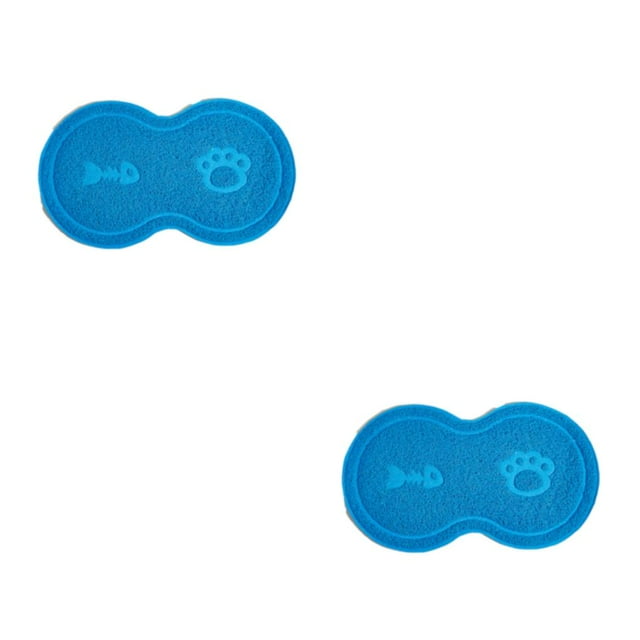 Redempat Variety Of Styles Cat Litter Mat Easy To Clean Pet Accessory Cute And Practical Sky Blue 2Set