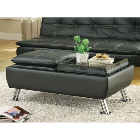 Coaster Contemporary Style Storage Ottoman with Removable Trays