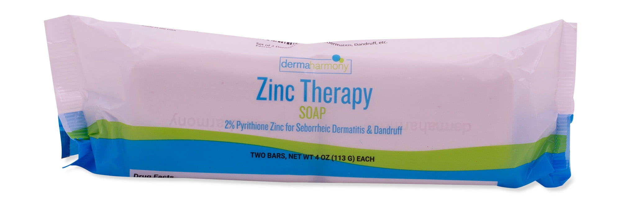 DermaHarmony 2 Pyrithione Zinc Bar Soap 4 oz (2 Bar Pack