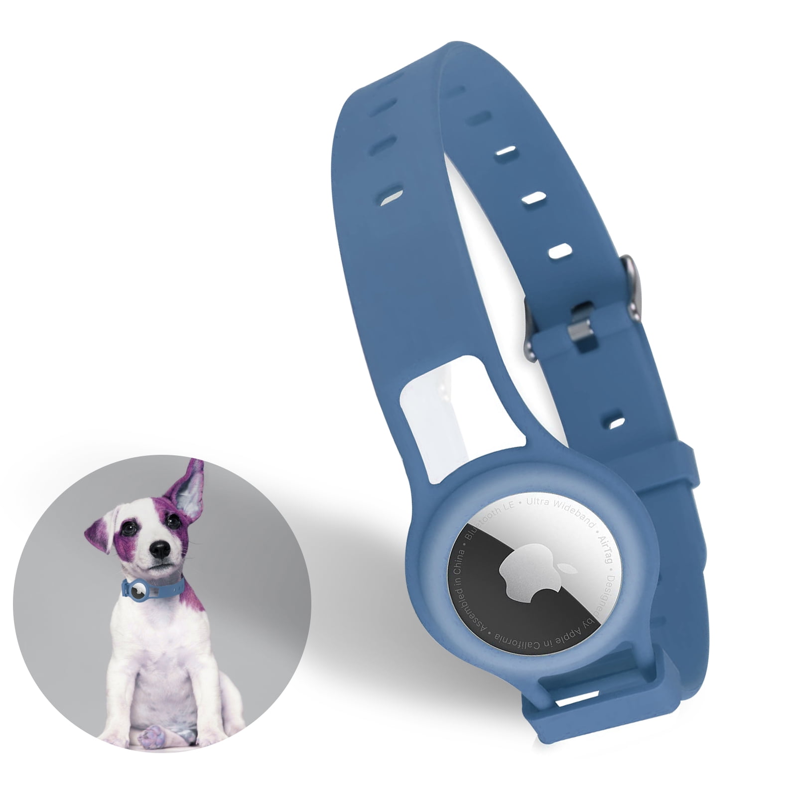 GPS Case Compatible Tracke Pet Fluorescence GPS Apple Tracker Tag,for Airtag Dog Collar,Airtag Cat Collar blue