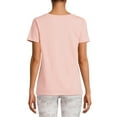 thumbnail image 3 of Time and Tru Women's V-Neck T-Shirt with Short Sleeves, 3 of 5