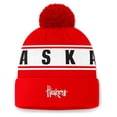 thumbnail image 2 of Men's Top of the World Scarlet Nebraska Huskers Slash Cuffed Knit Hat with Pom, 2 of 2