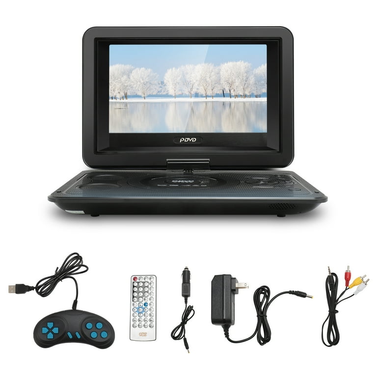 Portable 13.9' DVD Player, Swivel Screen, Rechargeable, Support CD
