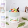 thumbnail image 1 of Cesta de conejo de Pascua con asa - Rosa, azul, morado, verde - Caja de huevo bordada para caramelos, detalles de fiesta y decoración - 9,6x9 pulgadas, 1 of 6