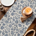thumbnail image 3 of Light Blue Floral Table Runner - 60 Inch Long Rustic Vintage Flowers Botanical Spring Cotton and Linen Blended Dress Scarves Farmhouse Table Runner for Kitchen Dining, Coffee Table, 13" x 60", 3 of 8