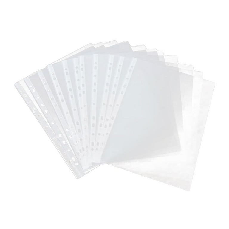 100pcs Sheet Protectors Clear Design A4 11 Hole Paper Cover Loose Leaf Protector Paper File Protect Bag Thicker 8C for Important Document