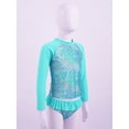 thumbnail image 2 of MSemis Girls Mermaid Swimsuit 2-Pieces Rash Guard Sets Bathing Suit, Size 3T-16 Mint Green 8, 2 of 6