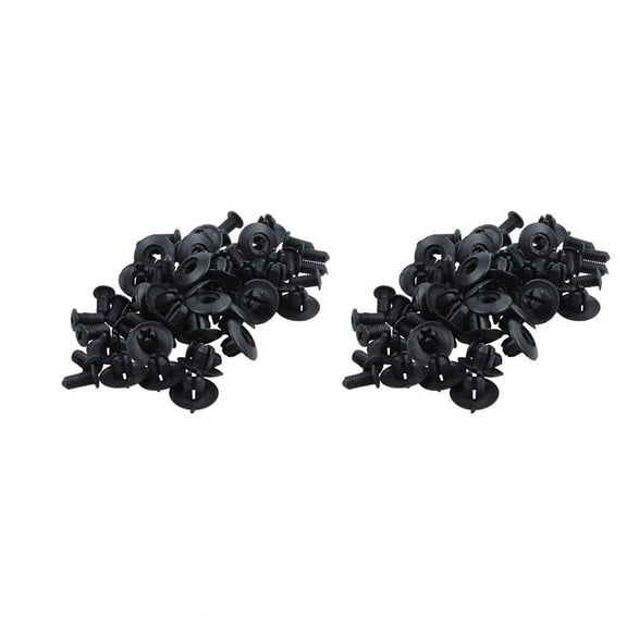 60X 8mm Auto Clips Fit for Front Push-Type Retainer Clips Black
