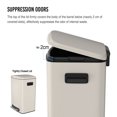 thumbnail image 4 of Miniyam 50L/13Gal Hands-Free Stainless Steel Trash Can with Foot Pedal, Fingerprint-Resistant Soft Close Lid Garbage Can, White, 4 of 8