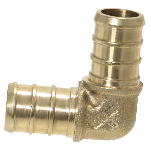 10 Pcs XFITTING Pex 1/2 Pex x 1/2 Inch Pex Elbow Brass Crimp Fitting, 23-3-2=10X