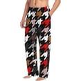 thumbnail image 2 of Uemuo Houndstooth Green Red Pattern Men's Wide Leg Palazzo Lounge Pants with Pockets Light Weight Loose Comfy Casual Pajama Pants-Small, 2 of 9