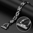 thumbnail image 2 of Black Pulsera Bling Compatible con Fitbit Versa/versa 2 Bandas para Mujer Pulseras de Acero Inoxidable Reemplazo para Versa Lite Edition/versa Se Accesorios, 2 of 5