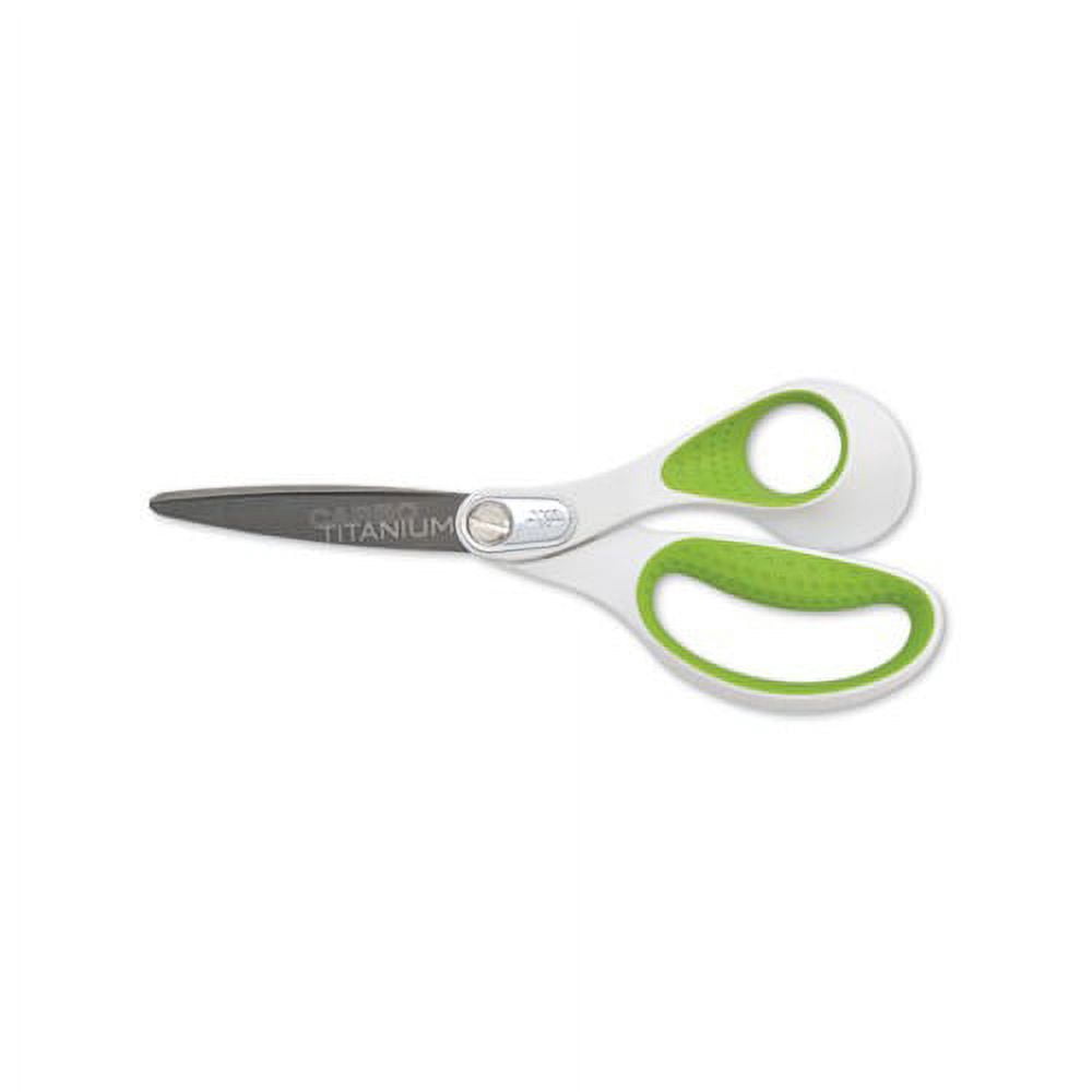 CarboTitanium Bonded Scissors 8" Long, 3.25" Cut Length, White/Green Straight Handle