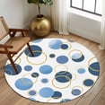 thumbnail image 2 of Round Area Rugs Collection 8 Ft, Blue Polka Dots Non-Slip Residential Carpet, Modern Abstract Art Indoor Crawling Mats Runner Rugs for Living Room/Dining Room/Bedroom, 2 of 8