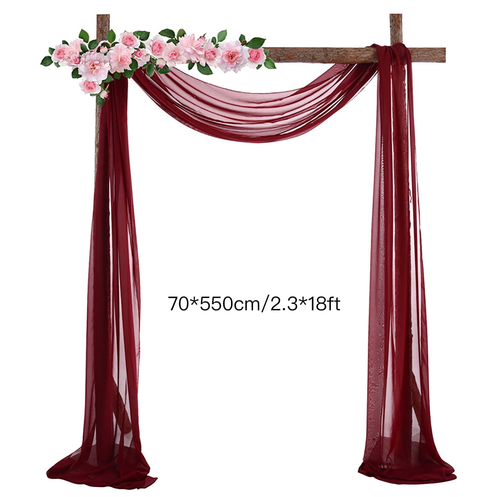 Chiffon Drapery Wedding Arch Curtain Background Cloth Home Decoration DIY  Single Piece Outdoor Photography Photography 