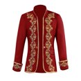 thumbnail image 4 of FYEGRE Men's Elegant Retro Court Formal Stage Performance Wear Embroidered Nobleman Outfit for Events and Productions Red XL, 4 of 5