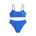 thumbnail image 1 of Odeerbi 8-14 Años Niñas Playa de Verano Bikini de Cuerda Traje de Baño Hawaiano Traje de Baño de Color Sólido Traje de Baño de Dos Piezas Set, 1 of 6