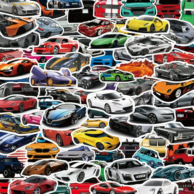Paquete de pegatinas de vinilo para carreras de coches deportivos, todoterreno, 100 unidades