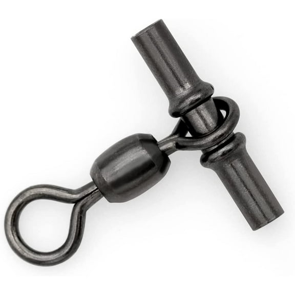 BLUEWING Ball Bearing Fishing Swivel 3-Way Swivels Fishing Tackle with Rolling Barrel and Double Barrel Swivels 3-Way T-Turn Swivel for Rigs for Fresh and Saltwater 309lb, 20pcs (Single Swivel)
