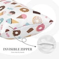 thumbnail image 2 of Plush Throw Pillow Covers, Cartoon Donut Ice Cream Candy Pillow Cases with Invisible Zipper, Breathable Microfiber Pillow Cases Standard Size for Sleeping Bedroom Sofa Living Room 20x30, 2 of 5